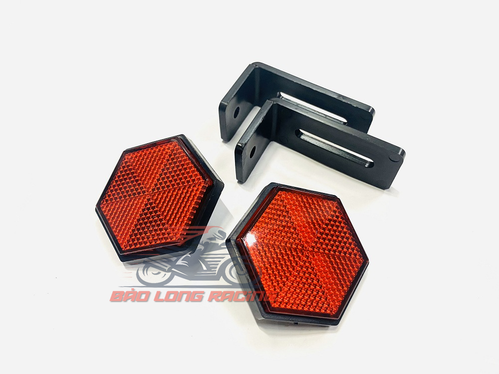 Cặp mắt mèo phản quang Lục Giác gắn biển số Xe máy...màu Đỏ