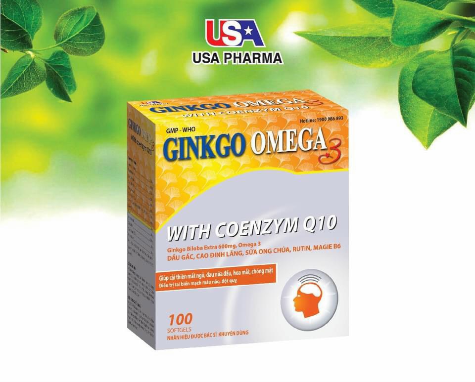 Hoạt Huyết Dưỡng Não Ginko Omega3 Cải Thiện Mất Ngủ, Giảm Đau Nửa Đầu, Hoa Mắt, Chóng Mặt, Phòng Tai Biến, Đột Quỵ- hộp 100 viên, Dược Phẩm Bách Lộc