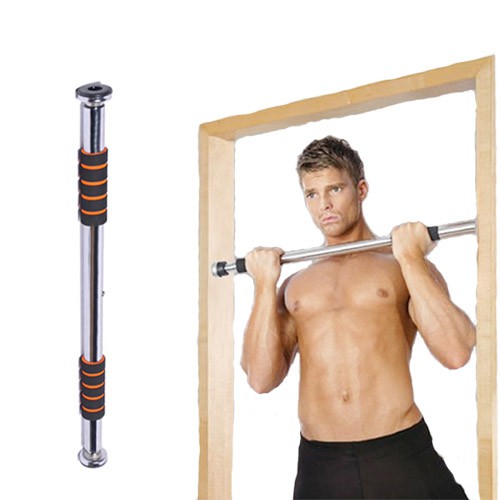 Xà đơn gắn cửa kéo rút 60-90cm và 80-130cm mẫu 2018 lớp cao su dài toàn bộ xà tặng đầu vít tường