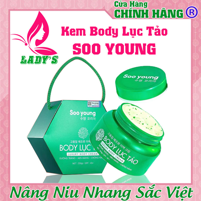 Body lục tảo soo young, kem body siêu trắng, thành phần thiên nhiên an toàn cho mọi loại da, 250g