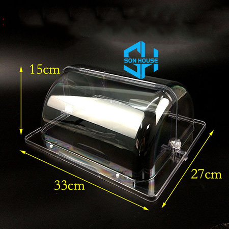Nắp nhựa ABS trong suốt kiểu mái vòm mở 2 chiều đậy khay thức ăn buffet chống côn trùng và bụi bẩn