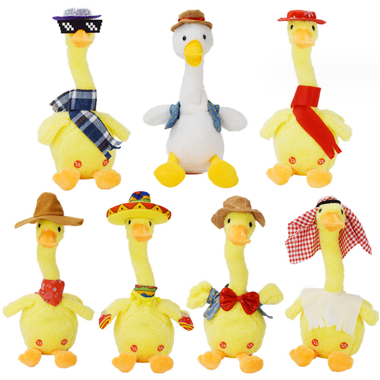 [TẶNG KÈM SẠC ] Đồ Chơi Vịt Nhồi Bông Cổ Dài Hát Tiếng Việt - đồ chơi nhồi bông biết nói nhại giọng sạc usb- Xương rồng nhảy múa - quà tặng cho bé