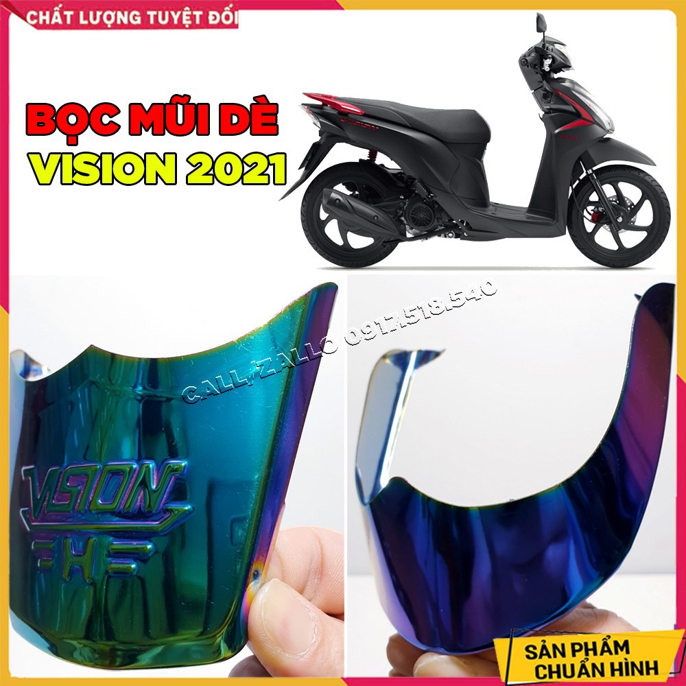 Ốp Mũi Dè Inox Vision 2021 - Vision 2022 Màu Titan ( Giá 1 cặp trước, sau)