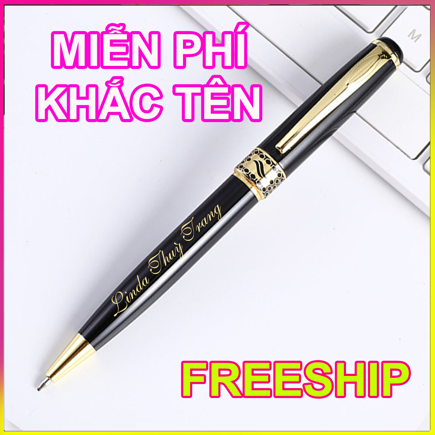 Khắc tên theo yêu cầu - tặng kèm mực - bút dạ bi ký tên cao cấp bằng đồng ceo 002