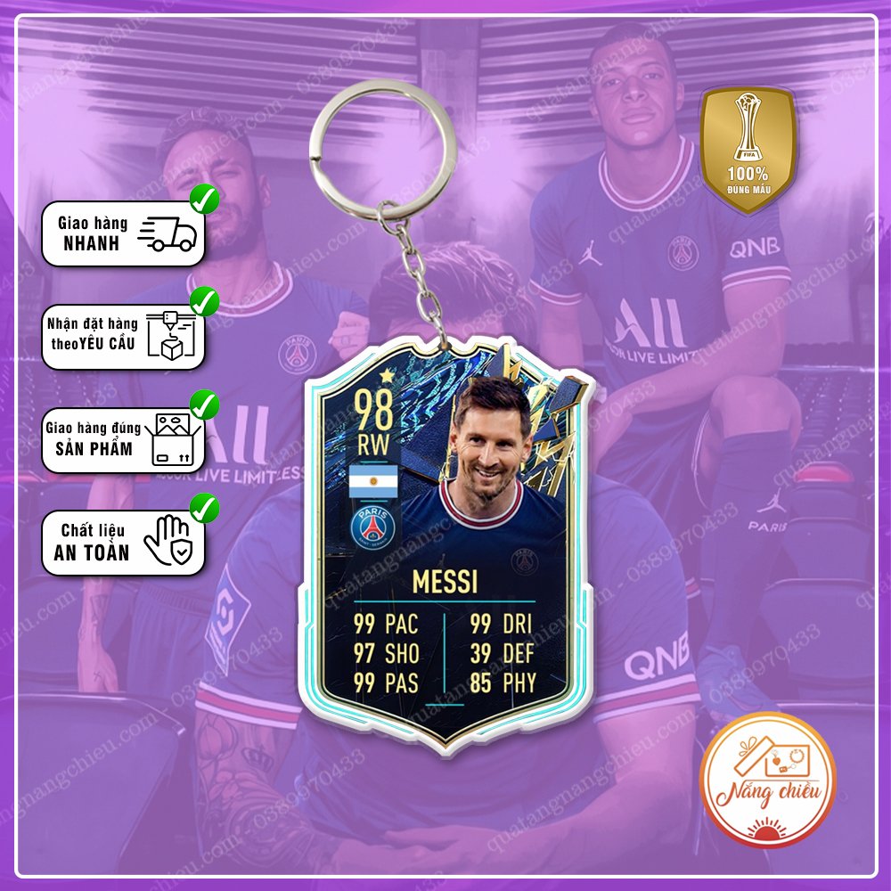 Móc khóa thẻ FiFa Online - Câu lạc bộ bóng đá Paris Saint-Germain ☘️Quà Tặng Nắng Chiều☘️