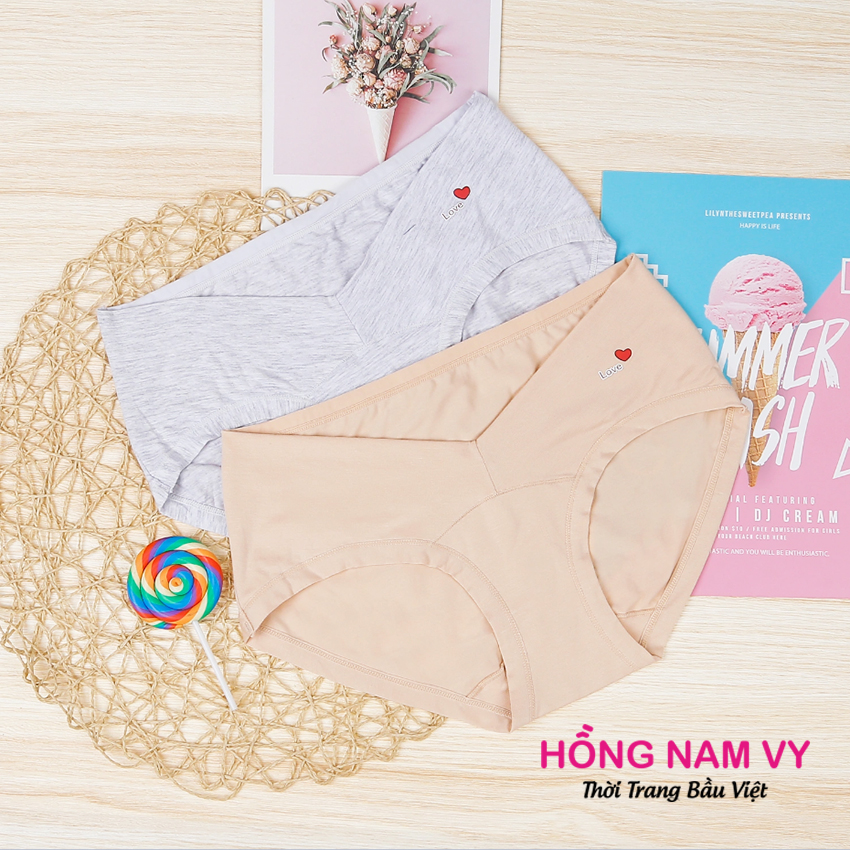 Quần lót bầu cạp chéo cotton cao cấp LOVE (màu ngẫu nhiên)
