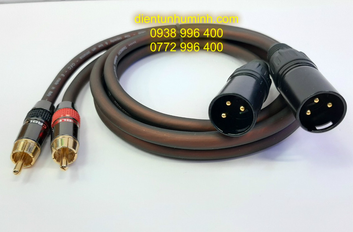  Cặp Dây Jack Canon Đực ra AV 1m Đồng nguyên chất 