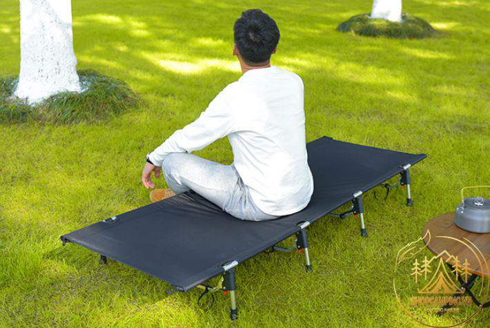 Giường xếp thấp hợp kim nhôm gấp gọn cho dã ngoại cắm trại ngoài trời