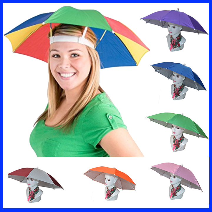 Ô Dù Đội Đầu Câu Cá, Du Lịch, Chụp Ảnh - Dù Nón Đội Đầu Cao Cấp