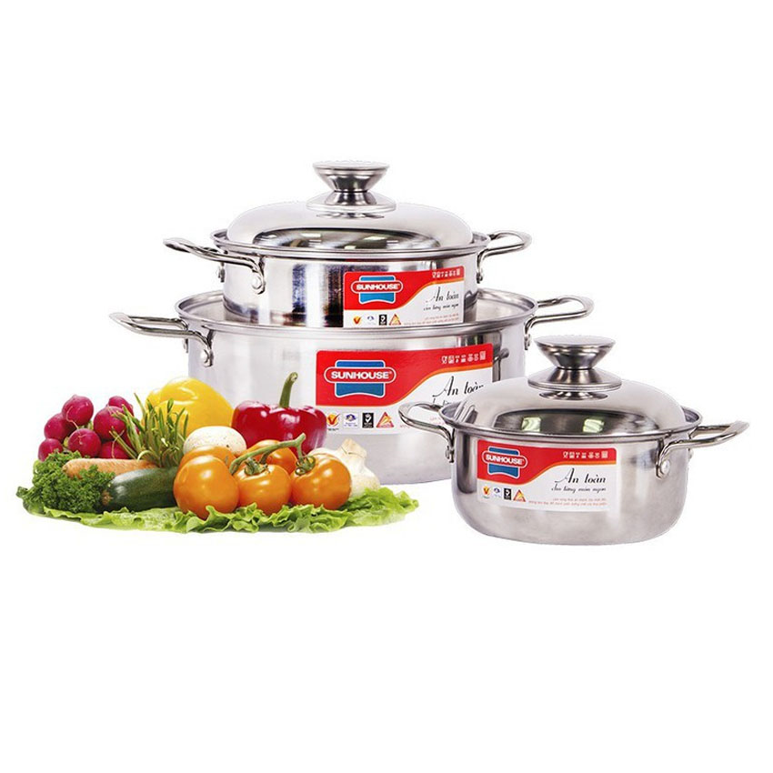 Sunhouse 1 bottom stainless steel cookware set sh224
