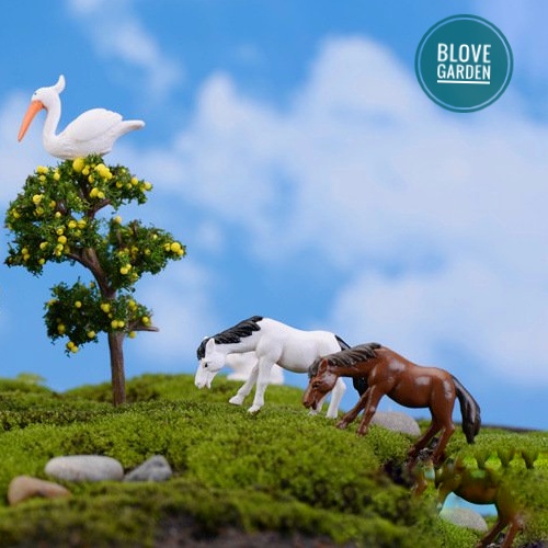 Tiểu cảnh trang trí - Chú Ngựa Phụ kiện Trang Trí Terrarium, Sen Đá, Xương Rồng, cây cảnh mini, cây để bàn