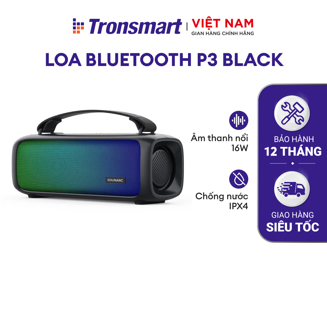 Loa bluetooth 5.1 không dây di động sounarc p3 | thời gian lên đến 7 giờ | chính hãng - bảo hành 12 tháng