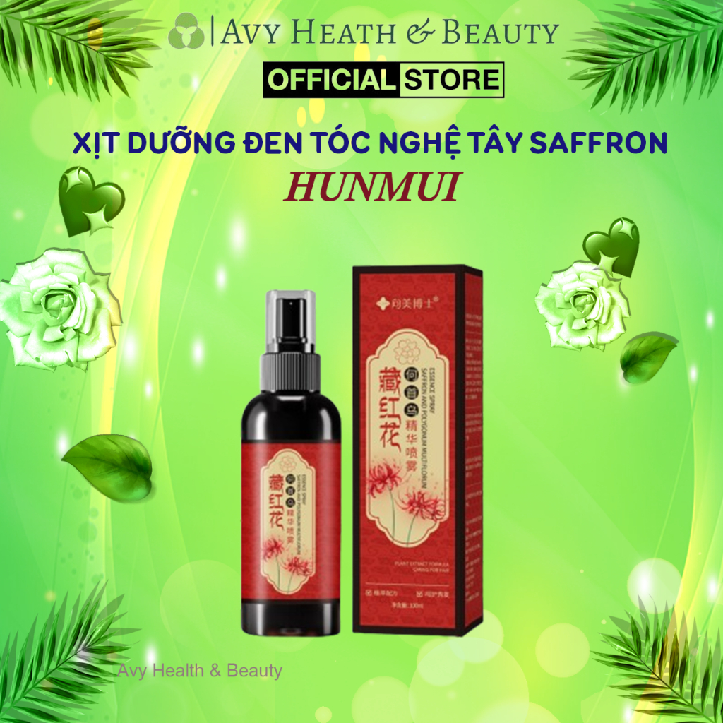 Xịt Dưỡng Đen Tóc Nghệ Tây Phủ Bạc Hunmui - Xịt Đen Tóc Phủ Bạc Hunmui Kích Đen Tóc, Xử Lý Tóc Bạc H