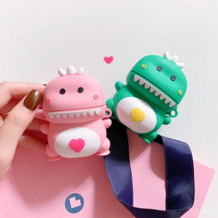 🦖Case airpods khủng long xanh hồng 🦖 Vỏ bao airpod 1 2 3 silicon đựng tai nghe không dây i11 i12 i18 i100 ..