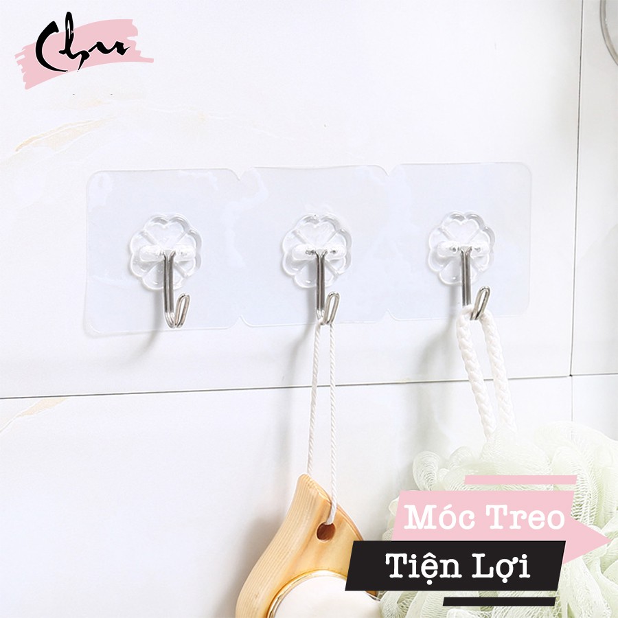 Móc Treo Dán Tường Chịu Lực Trong Suốt Siêu Bền - Combo 10 Cái