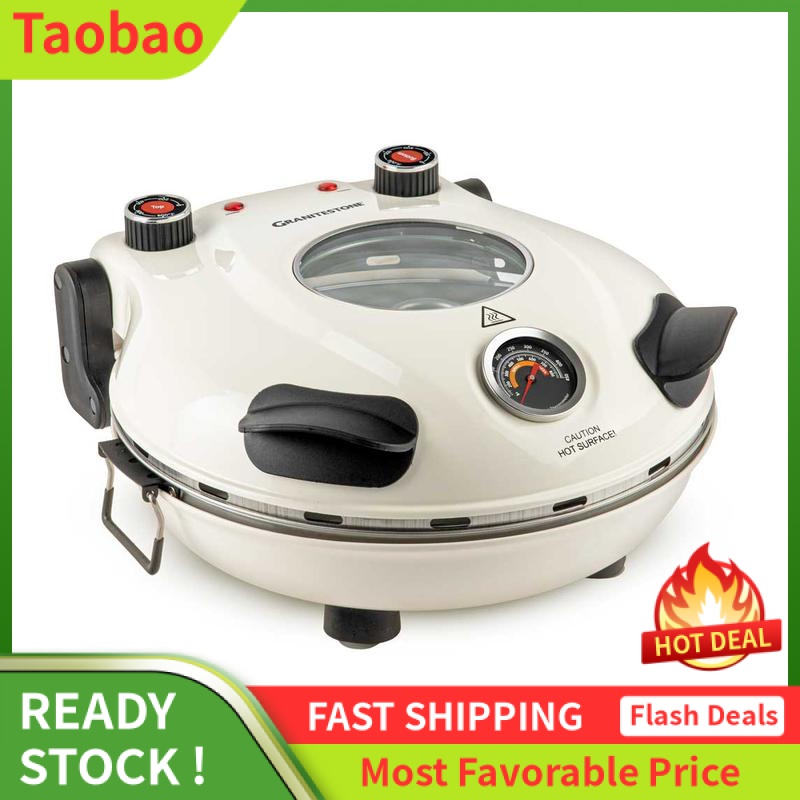 LZD Lò nướng bánh Pizza piezano ban đầu bằng granitestone-Mặt bàn 800 ° F Pizza lò gạch-làm bánh Pizza Pizza giòn giòn ở nhà-đen, kem, bó