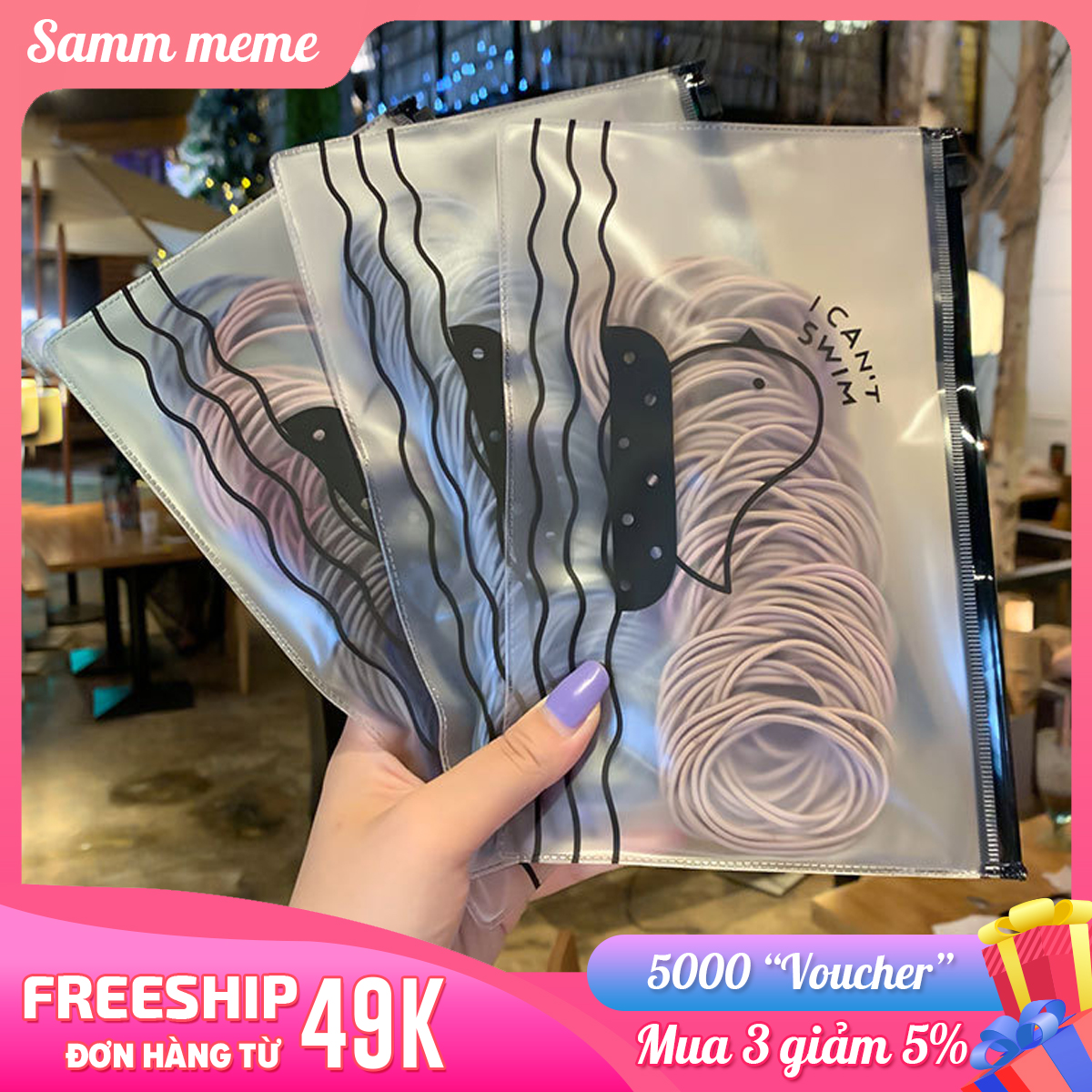 Dây chun buộc tóc cute - Set dây buộc tóc nữ hàn quốc - Set 100 dây cột tóc nhiều màu