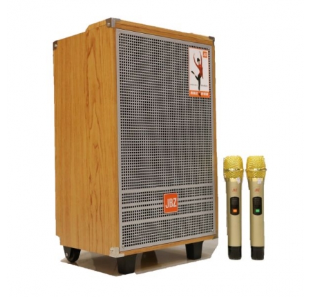 Loa kéo karaoke di động JBZ 1203 bas 3 tấc, kèm 2 micro nhôm UHF không dây, hát karaoke cưc hay, giá rẻ