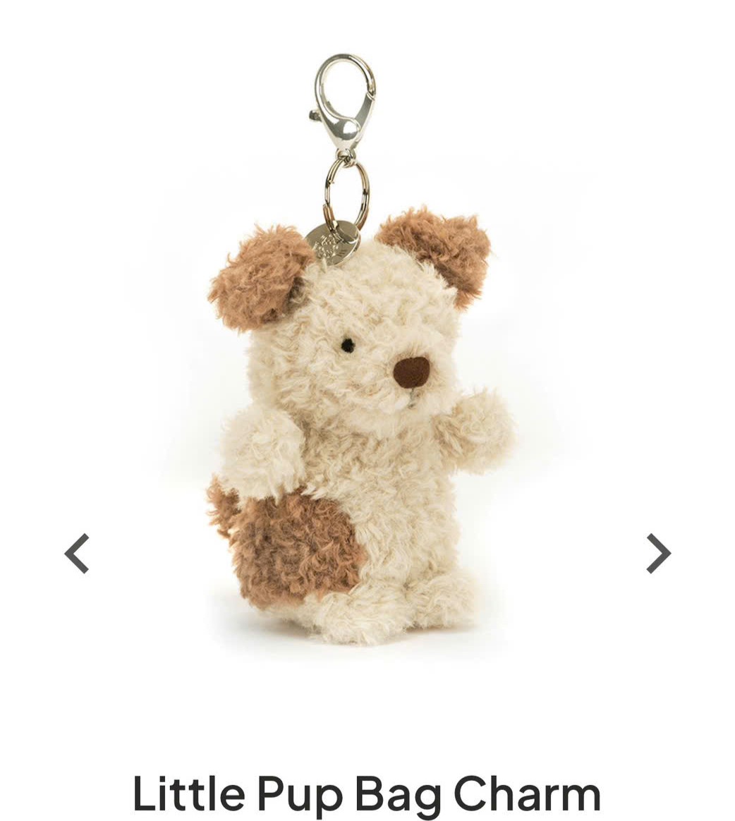 🐶✨ New 2025 Jellycat – Móc khóa gấu bông Little Pup Bag Charm Chuẩn Auth ✨🐶