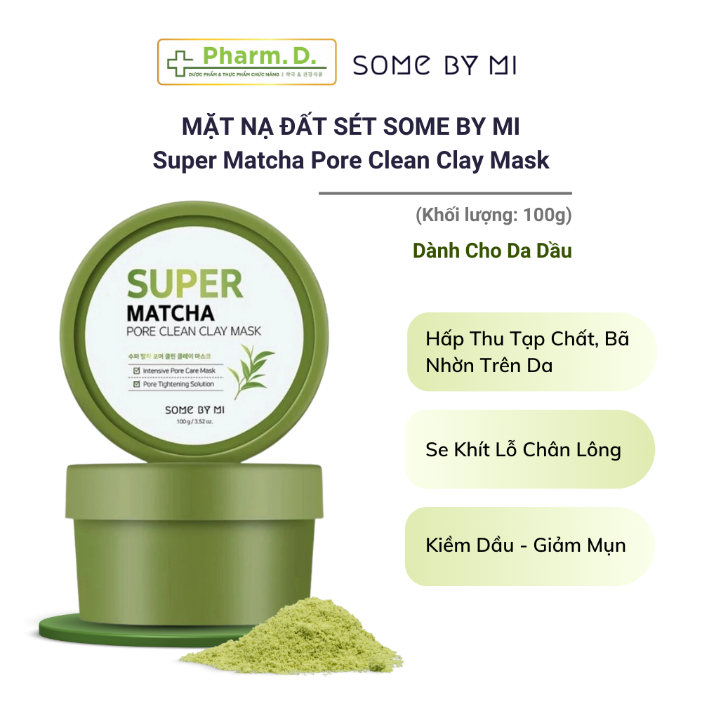 Mặt nạ đất sét some by mi super matcha pore clean clay mask se khít lỗ chân lông, kiềm dầu, giảm mụn