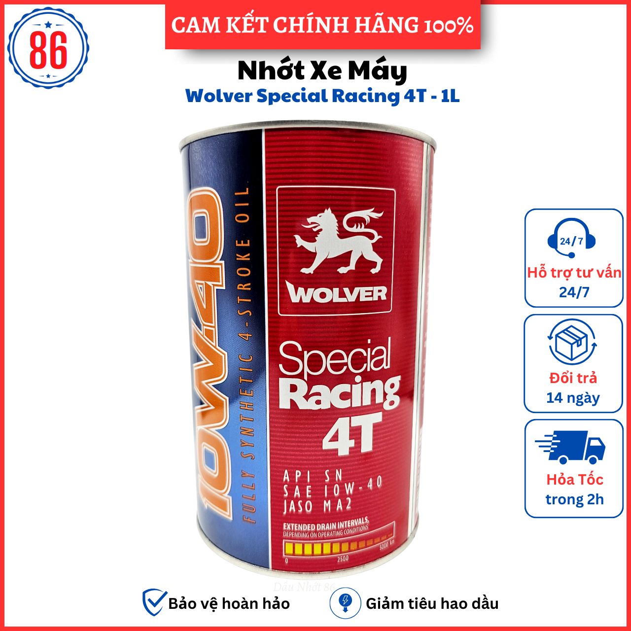 Wolver Special Racing 10W40 nhớt tổng hợp siêu cao cấp