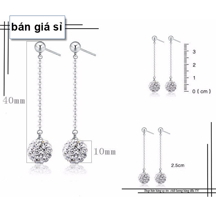 [HCM]Bông tai inox nữ Bi tòn ten Trái Châu bán chạy đảm bảo không đen không rỉ sét giá rẻ