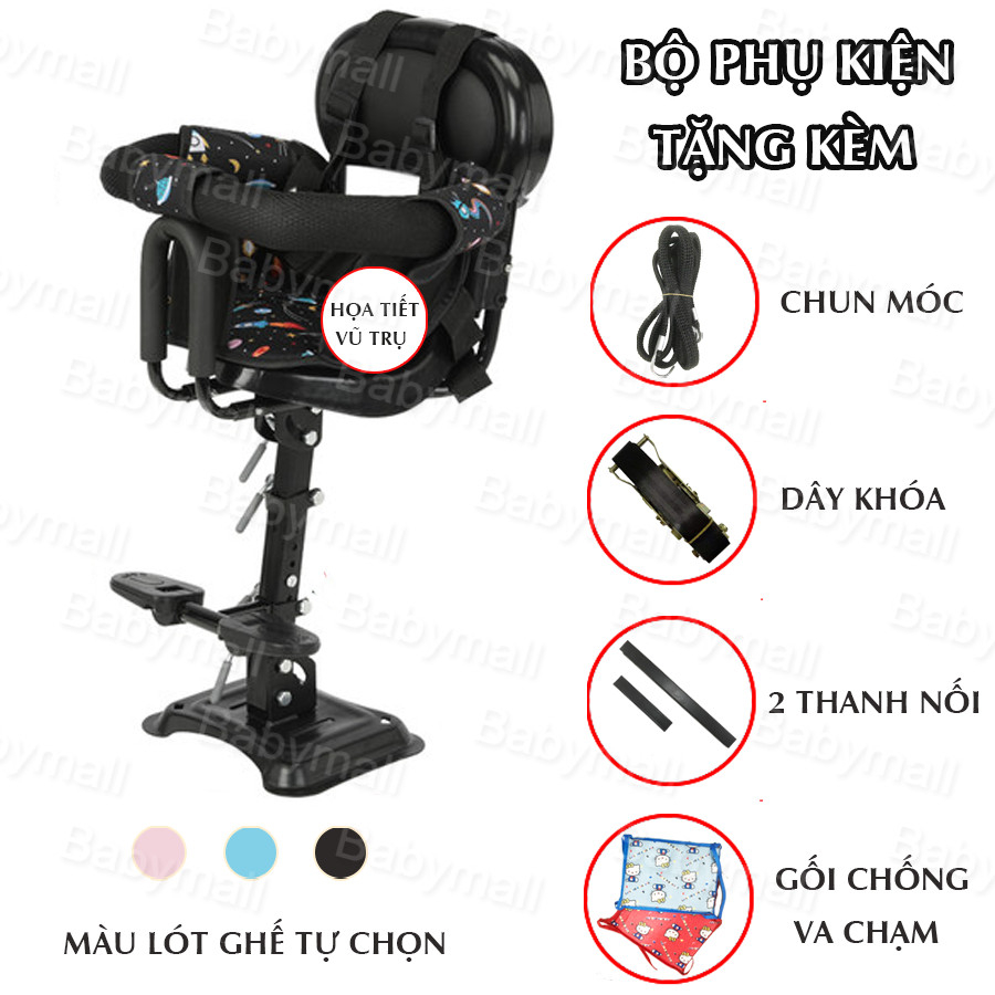 Ghế ngồi xe máy cho bé XN60 XN80 XN128 Ghế cho bé ngồi xe máy phù hợp cho xe ga Vision, SH, Lead, Vespa,Xe điện các loại - 3