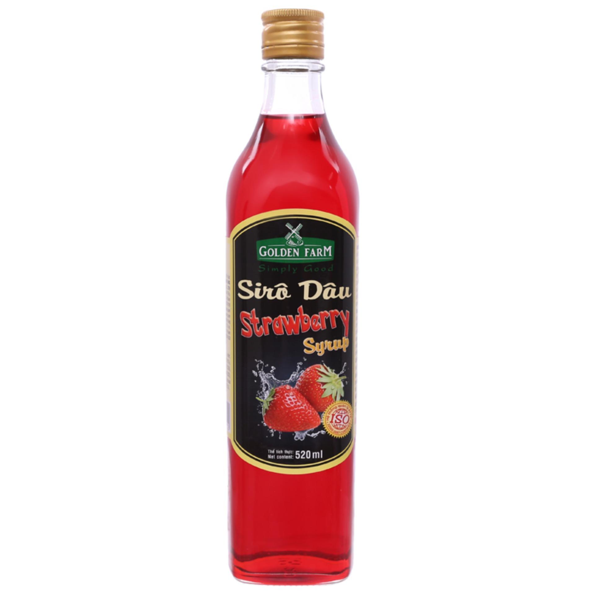 Siro Golden Farm hương dâu Chai 520ml - Gia store