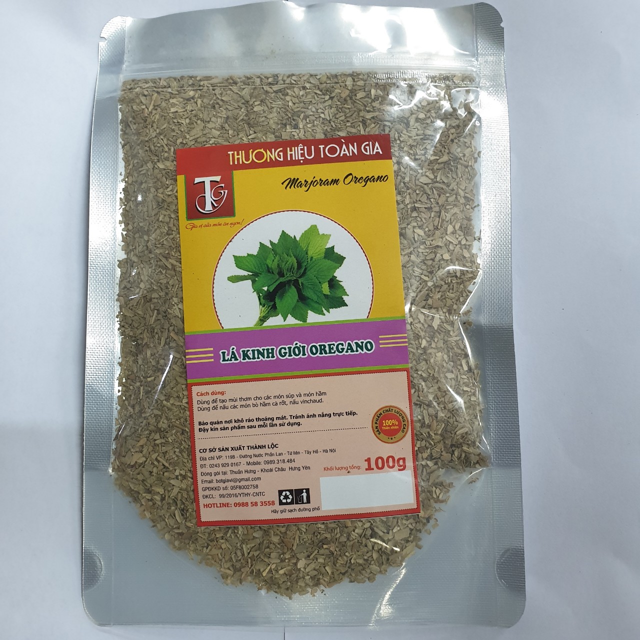 Lá kinh giới oregano gói 100g - gia vị cho món ăn ngon