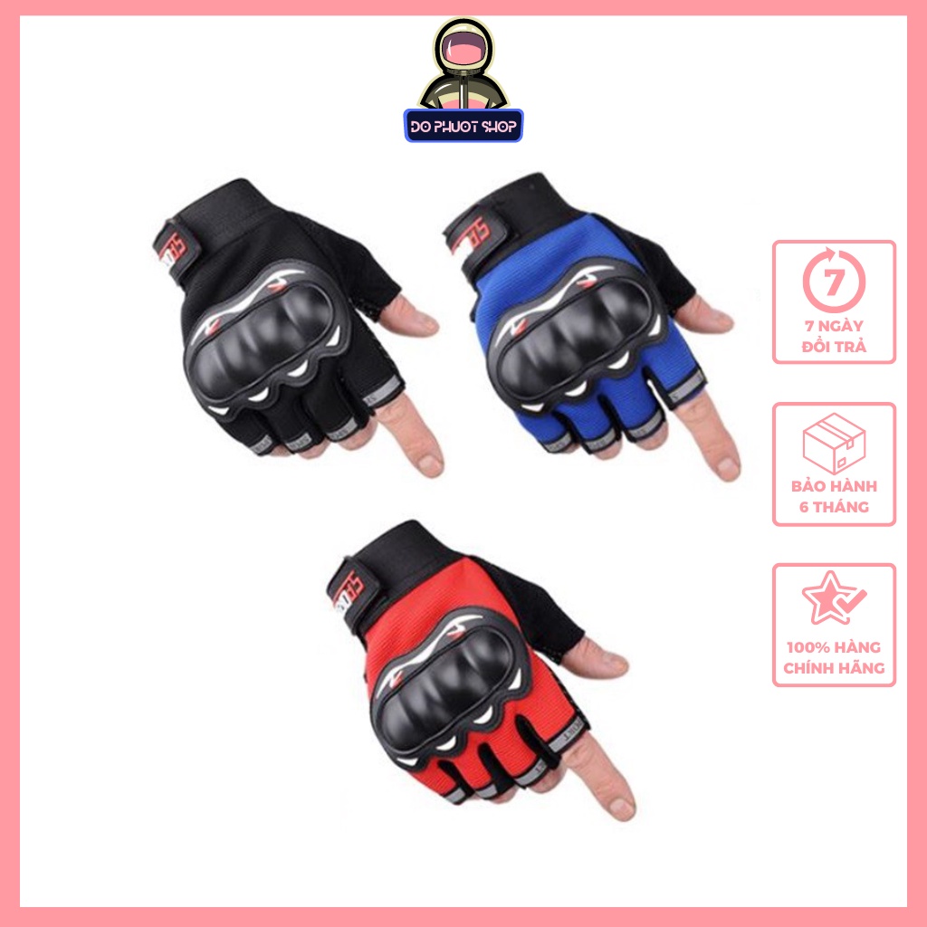 Găng tay xe máy sport cụt ngón, găng tay chiến thuật cụt ngón, găng tay đi phượt cao cấp