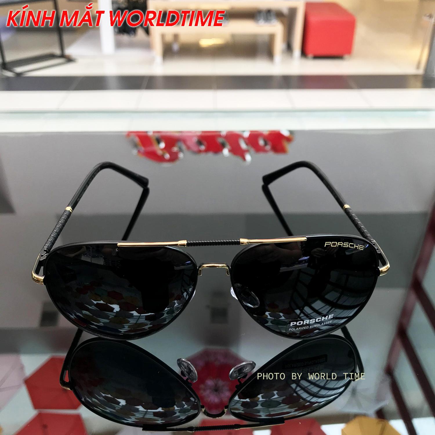 Kính mát Nam nữ por 1319 đen ,kính thời trang cao cấp ,full hộp , thẻ bảo hành 1 năm ,khăn lau kính
