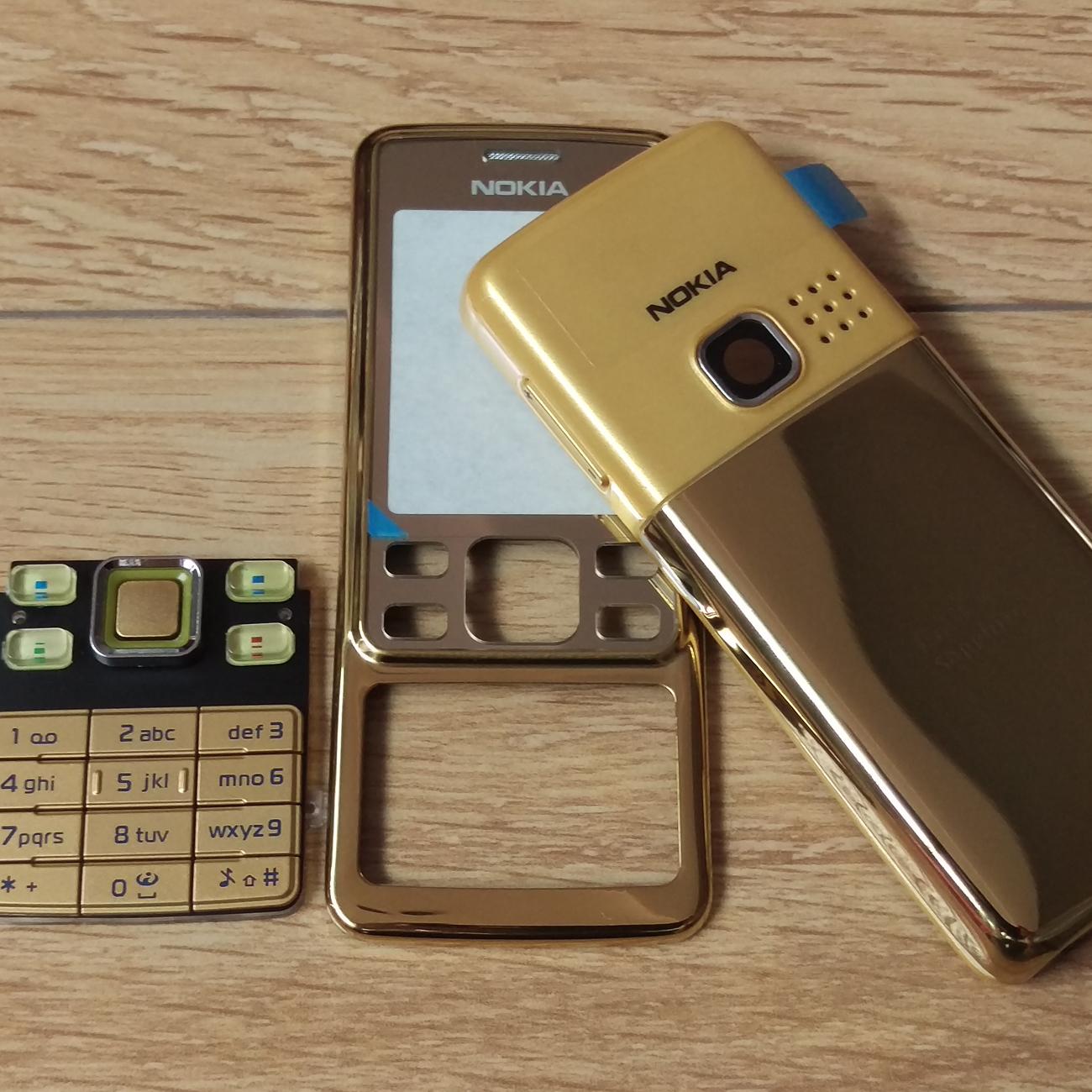 Vỏ sườn nokia 6300 + tặng phím zin - vỏ zin - vàng gold