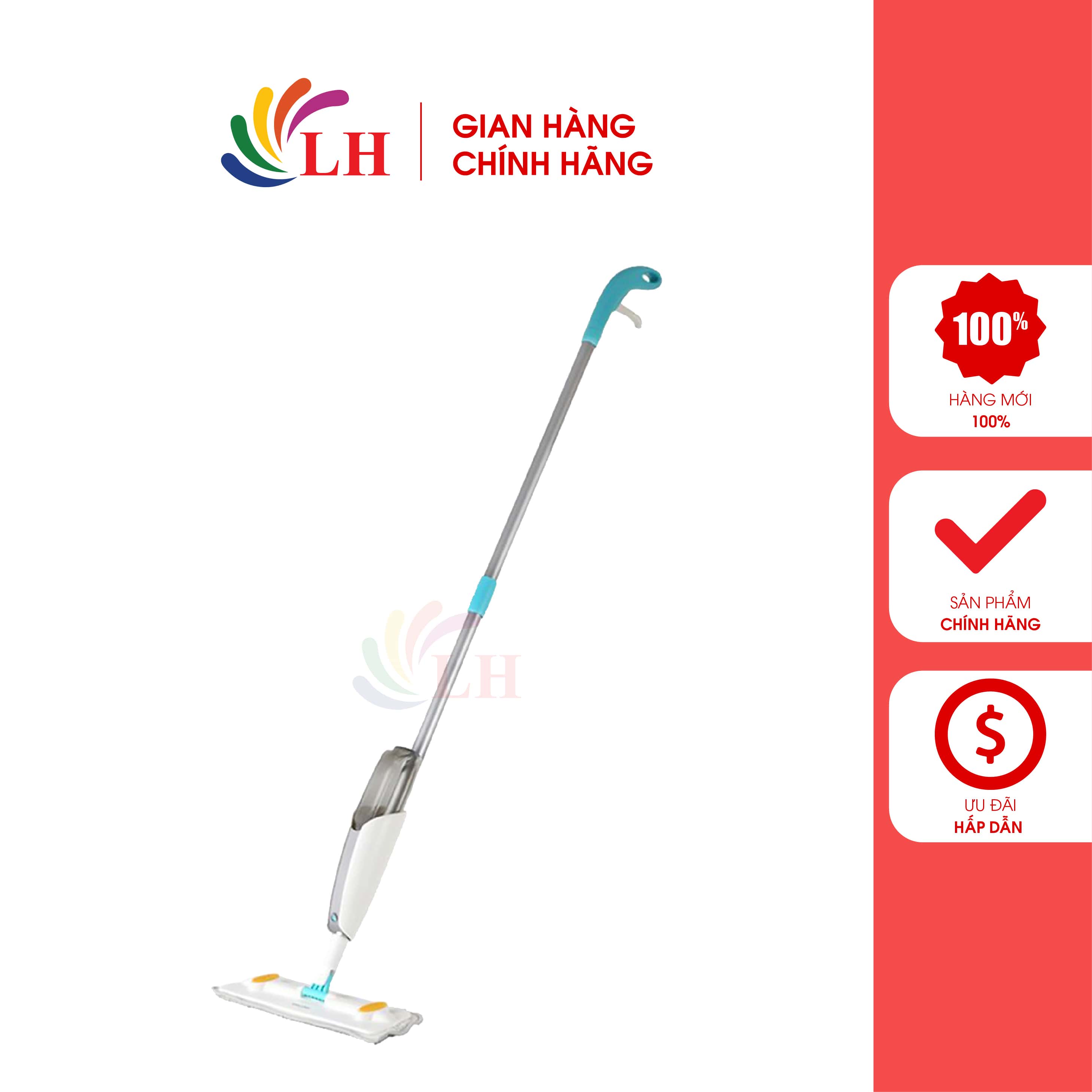 Cây lau nhà dạng xịt nước Lock&Lock ETM461 - Hàng chính hãng - Thiết kế bền chắc, công nghệ hơi nước hiện đại, tích hợp phun sương, đầu xoay dễ dàng