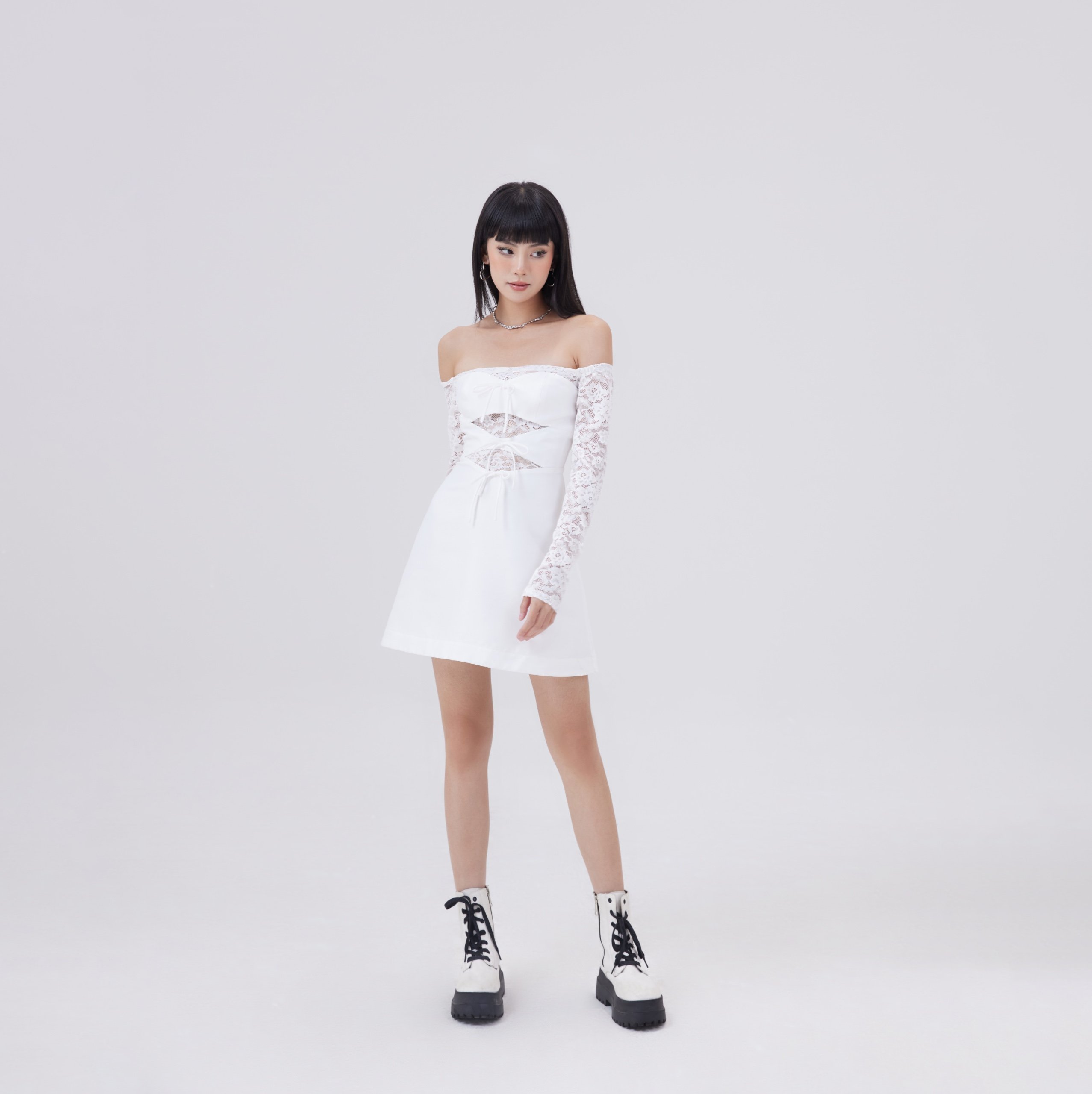 Đầm tay dài thiết kế hở lưng quyến rũ, đầm ôm body tay dài trễ vai đính nơ sang chảnh | louisa dress | secodee
