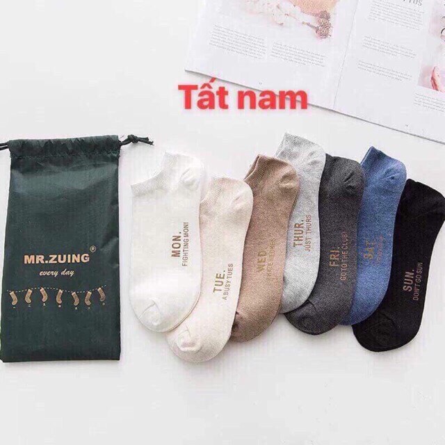 Tất tuần cổ ngắn - set 7 đôi nam