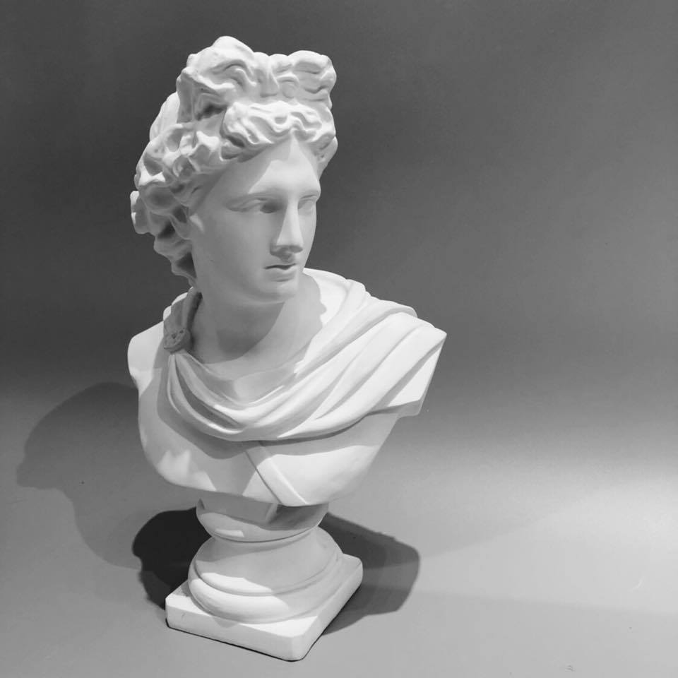 Tượng Hy Lạp nam thần Ánh sáng Apollo trắng cao 15cm / 31cm trưng bày nội thất