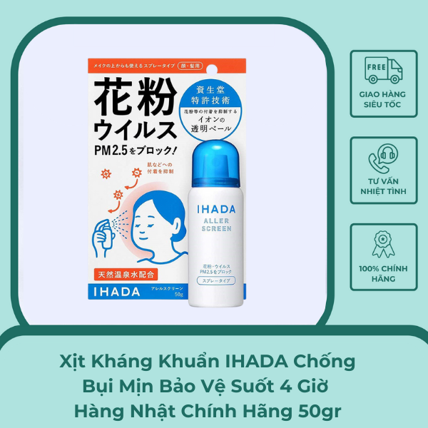 Xịt Kháng Khuẩn IHADA Chống Bụi Mịn Bảo Vệ Suốt 4 Giờ Hàng Nhật Chính Hãng 50gr - Xuân Nghi Store