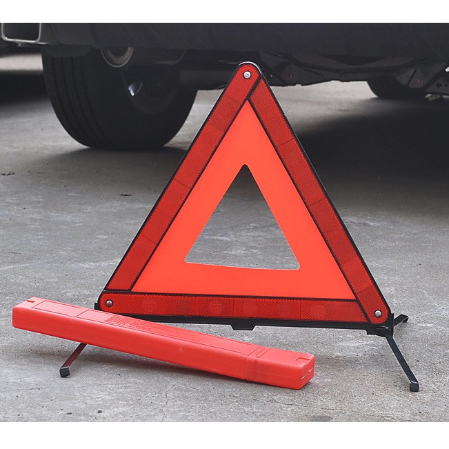 Biển cảnh báo nguy hiểm tam giác phản quang cho ô tô, xe hơi có hộp đựng