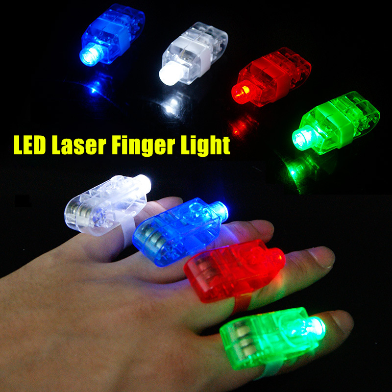 Bộ 4 đèn LED đeo ngón tay phát sáng gồm màu: ĐỎ - TRẮNG - XANH LÁ - XANH NAVY độc đáo cho Party – Lazer Led Finger Light Show