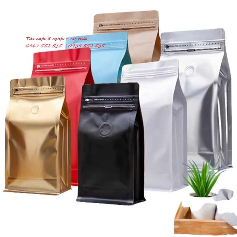 Túi zipper 8 cạnh đựng trà, cafe,