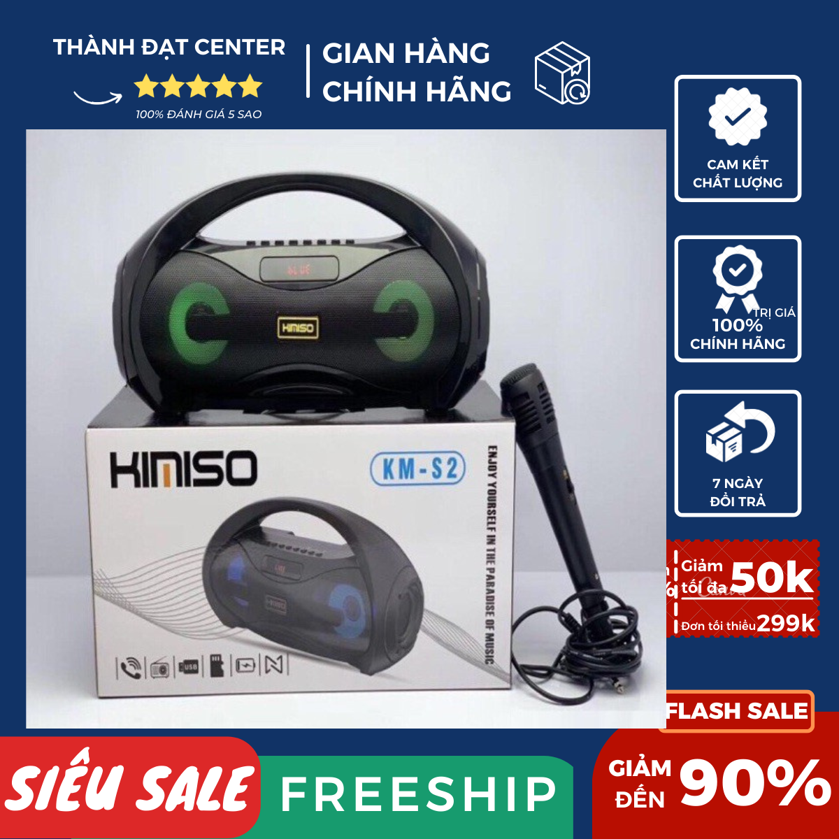 Loa karaoke bluetooth Kimiso KM-S2 Tặng Kèm Mic Hát