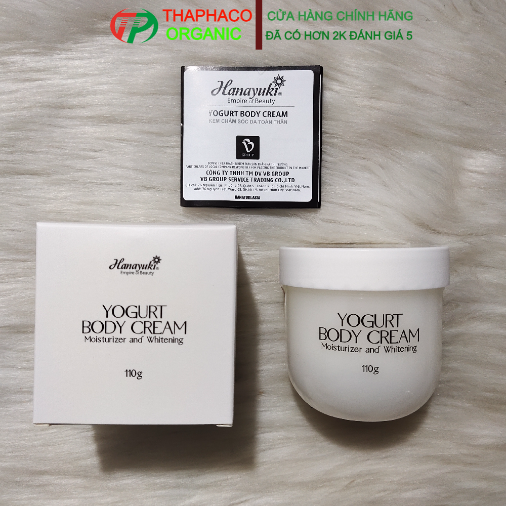 Kem Dưỡng Trắng Da Toàn Thân Yogurt Body Cream Hanayuki Hộp 110gr - Kem Body Sữa Chua Hanayuki