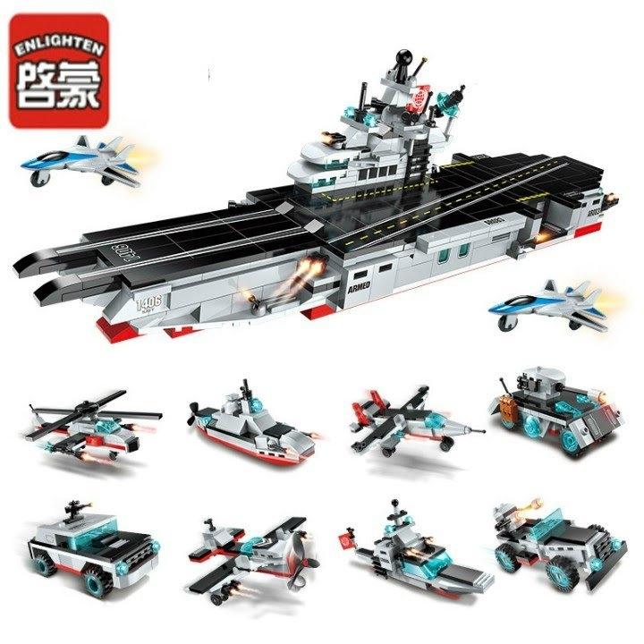 Bộ lắp ráp lego enlighgten 1406 mô hình tàu sân bay.