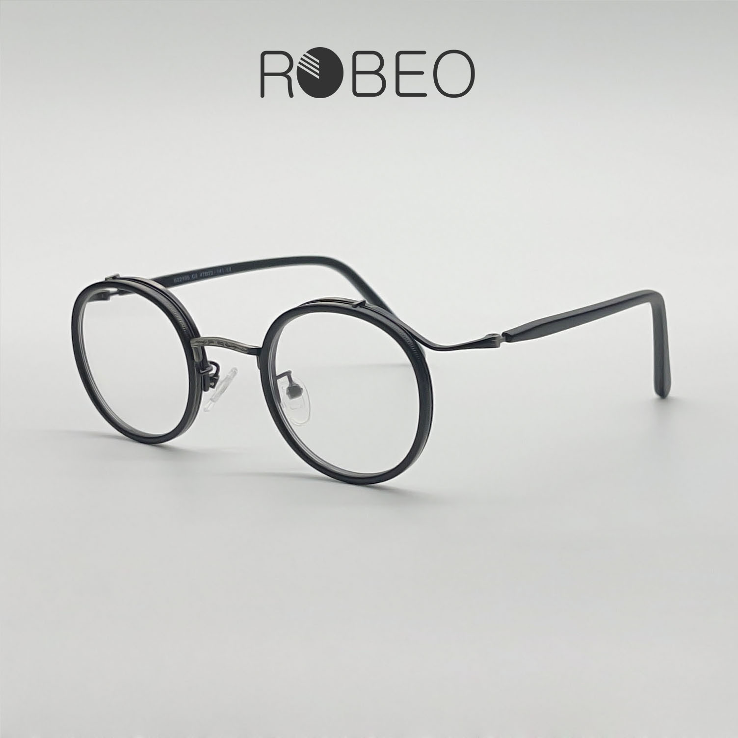 Gọng kính tròn ROBEO R0412, phong cách Retro mắt chống ánh sáng xanh - Fullbox
