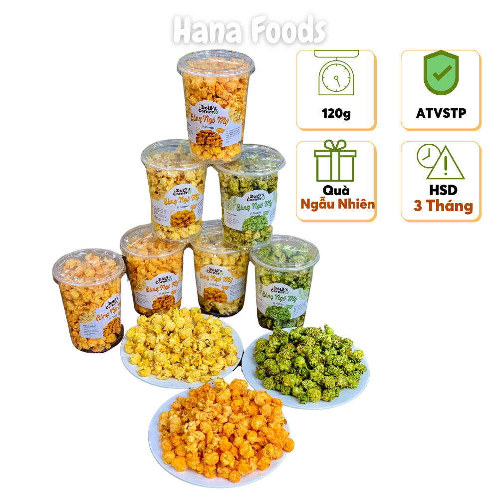 Bắp rang bơ 3 vị siêu ngon Tiệm Ăn Vặt Hana