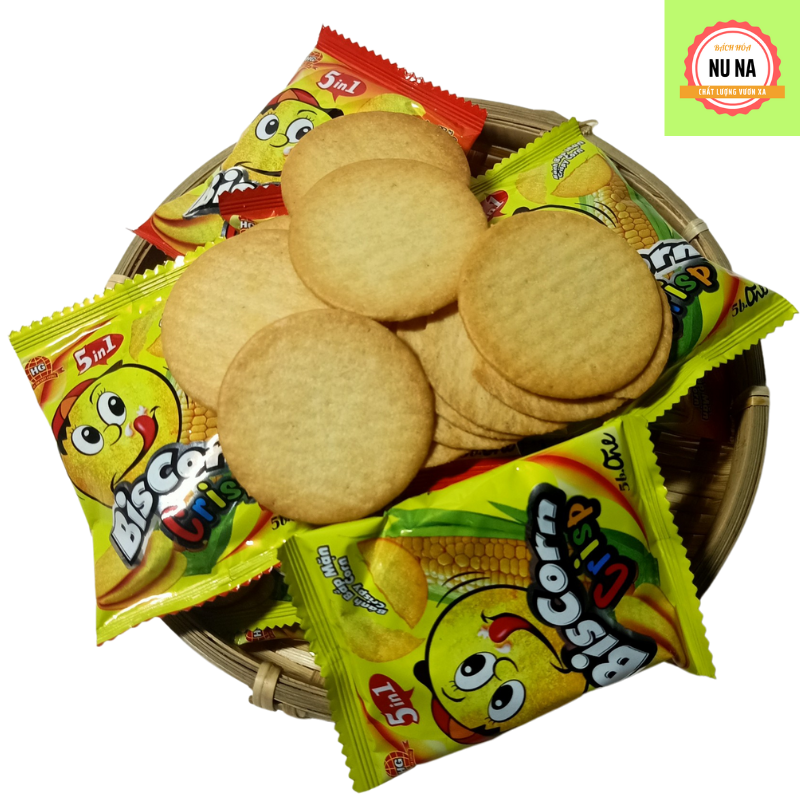 Bánh bắp mặn biscorn crisp - bánh quy bắp hoàng gia 5 in 1 - hương vị tuyệt vời bách hóa nu na
