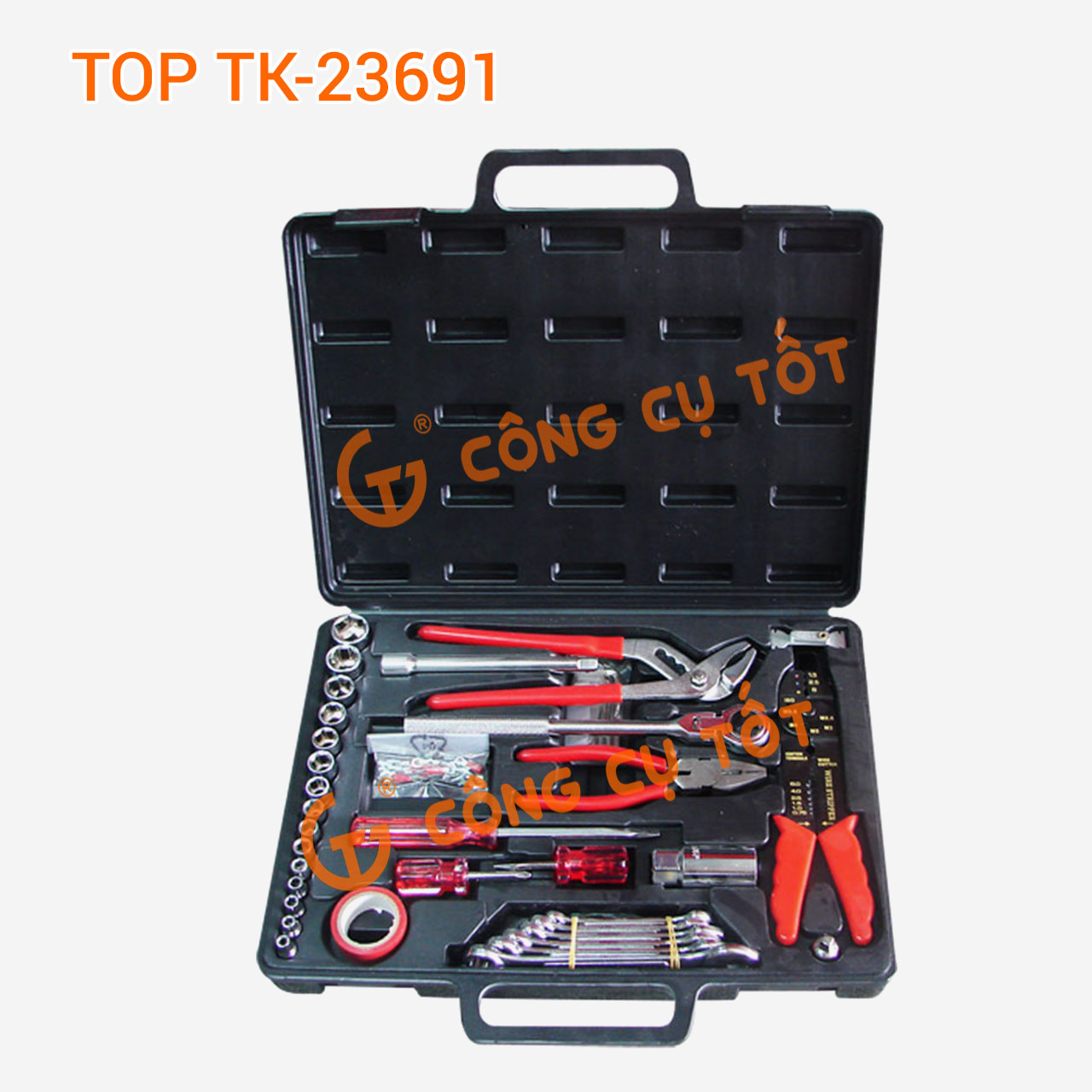 Bộ dụng cụ sửa chữa điện nước 69 chi tiết top tk-23691