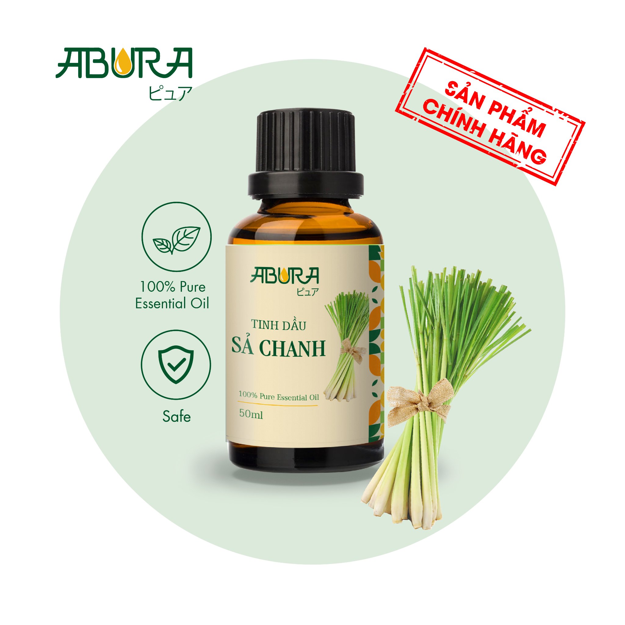 Tinh dầu spa Sả Chanh xông thơm phòng chai 50ml ABURA tinh dầu xông hơi tại nhà thơm phòng đuổi muỗi