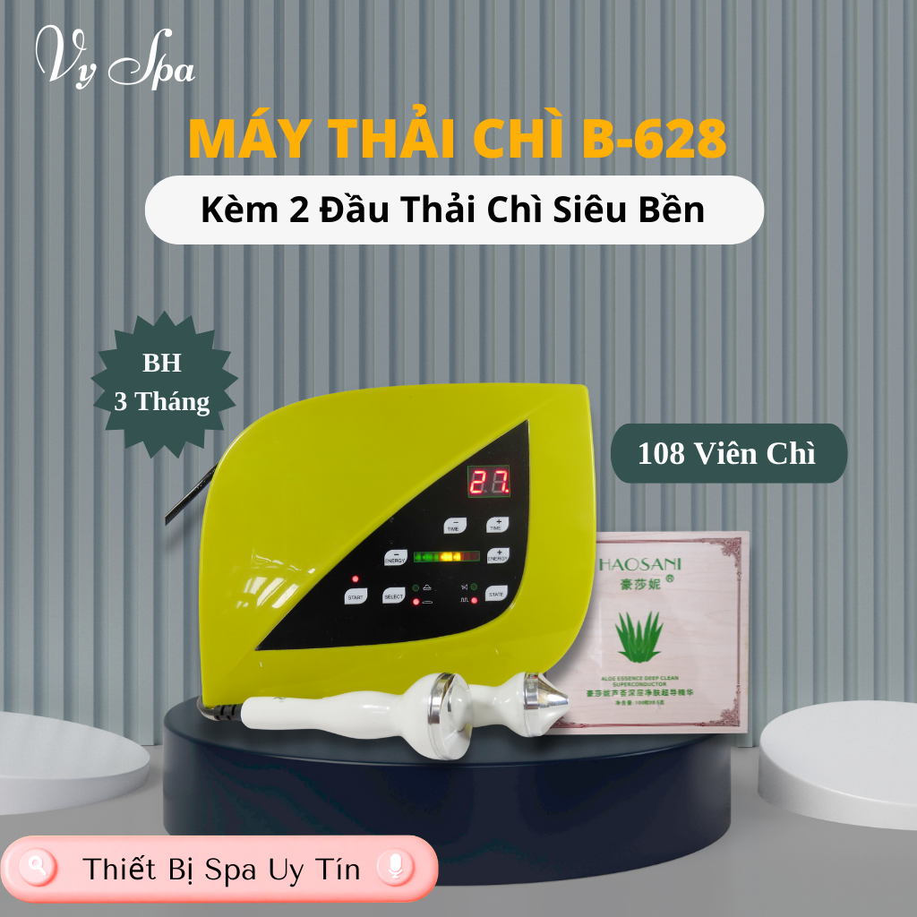 Máy hút chì thải độc tố da mặt cầm tay mini và viên thải chì haosani hàn quốc, máy thải chì quả xoài b627 cho spa/tmv bảo hành 3 tháng