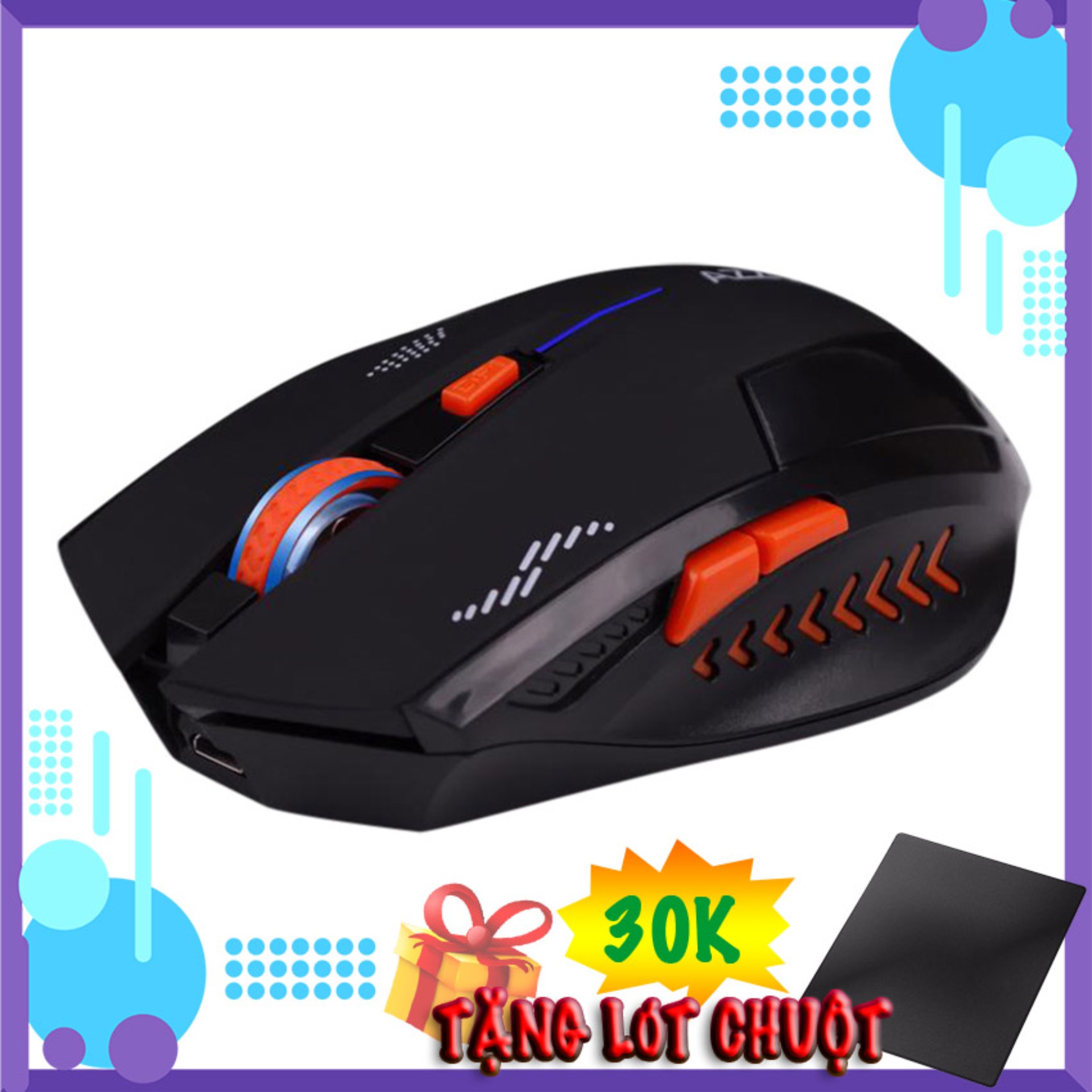 [Tặng Lót 30K] Chuột không dây dùng pin sạc AZZOR EAGLE phiên bản mới